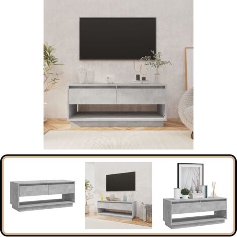 TV-Schrank Betongrau 102x41x44 cm Holzwerkstoff - TV-Schrank - Lowboard - Holzmöbel - Fernsehtisch - Grau (1/5)