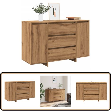 Sideboards 2 Stk. Artisan-Eiche 30x30x70 Cm Holzwer Produktbild-Vorschau 2