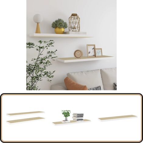 Weiße Schweberegale Aus Eschenholz – 2er Set Mit Lippe Für Bilder & Deko