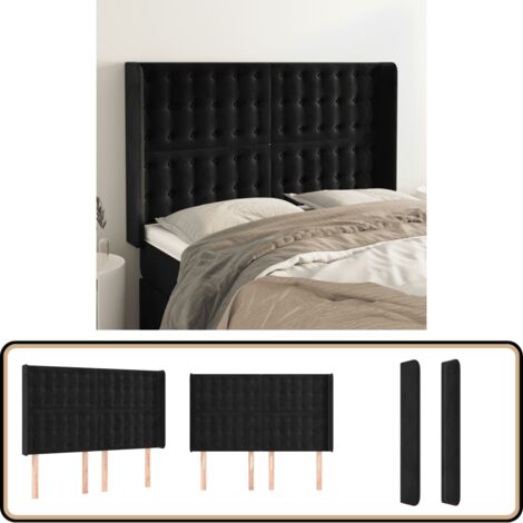 IDIMEX Kopfteil Celest 160cm Schwarz - Gepolstert Mit Wandbefestigung