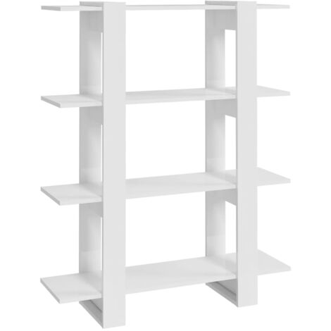 Bücherregal/Raumteiler HochglanzWeiß 100x30x123,5 cm Bucherregal