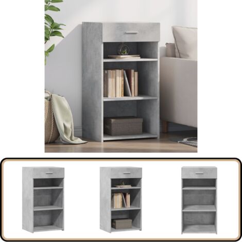 Sideboard Betongrau 50x42,5x93 cm Holzwerkstoff - Schreibtisch - Wohnzimmermöbel - Sideboard - Regal - Holzmöbel (1/5)