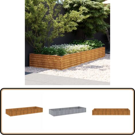 Willood Hochbeet Aus Cortenstahl – 291x100x36 Cm, Wetterfester Pflanzkasten Für Garten & Balkon
