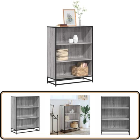 vidaXL Bücherregal Grau Sonoma 80,5x35x107,5 cm Holzwerkstoff (1/5)