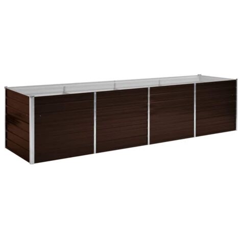 Garten-Hochbeet Braun – Verzinkter Stahl, 320 X 80 X 77 Cm, Robust, Wetterfest, Offene Unterseite – Für Gemüse, Kräuter & Blumen, Einfache Montage Garten-Hochbeet Braun – Verzinkter Stahl, 320 X 80 X 77 Cm, Robust, Wetterfest, Offene Unterseite – Für Gemüse, Kräuter & Blumen, Einfache Montage