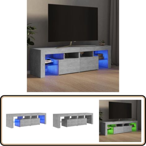 TV Lowboard Mit 16-Farben LED Beleuchtung – 160 Cm Weißer Fernsehtisch Für Bis Zu 70 Zoll