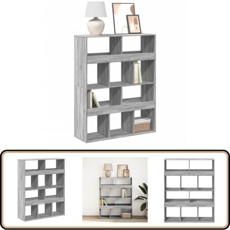 vidaXL Bücherregal Grau Sonoma 100x33x125,5 cm Holzwerkstoff (1/5)