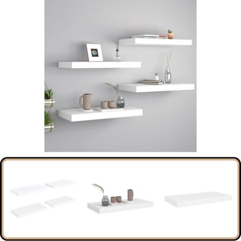 Treeboy Wandregal Set - 3 Weiße Schwebende Regale