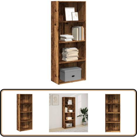 VidaXL Bücherregal Altholz-Optik 60x30x72cm - 2 Regale Für Wohnzimmer & Homeoffice