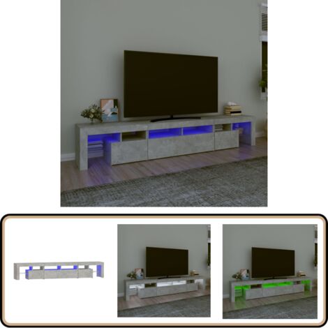 TV Lowboard Mit 16-Farben LED Beleuchtung – 160 Cm Weißer Fernsehtisch Für Bis Zu 70 Zoll