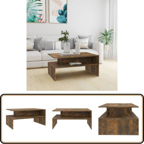 Couchtisch Räuchereiche 90x60x42,5 cm Holzwerkstoff - Couchtisch ...