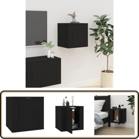 TV-Wandschrank Schwarz 40x34,5x40 cm - TV Schrank - Wandregal - Fernsehschrank - Holzschränke - Schwarzer TV Schrank (1/5)