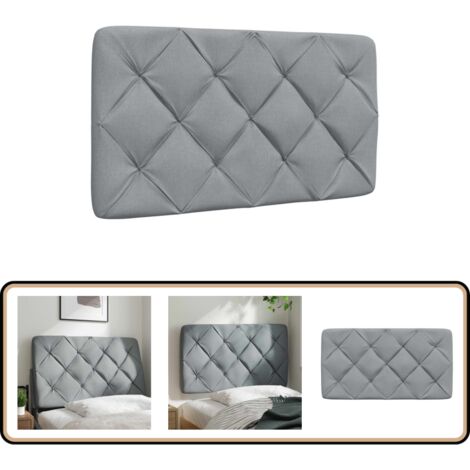 VidaXL Kopfteil-Kissen Hanko 140cm Hellgrau | Rückenkissen Für Bett | Lesekissen Mit LED-Befestigung