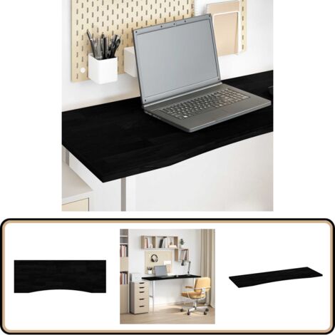 vidaXL Schreibtischplatte Dunkelbraun 140x50x2,5 cm Massivholz Eiche