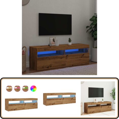 vidaXL TV-Schrank mit LED Artisan-Eiche 120x35x40 cm Holzwerkstoff (1/5)