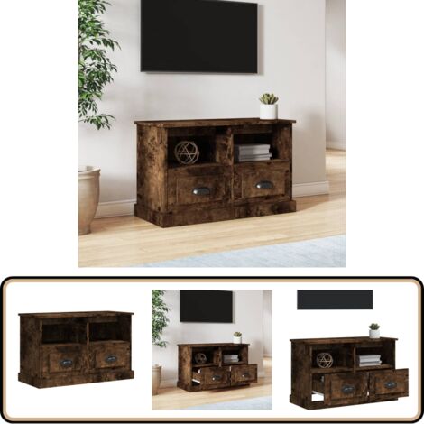 TV-Schrank Räuchereiche 80x35x50 cm Holzwerkstoff - TV Schrank ...