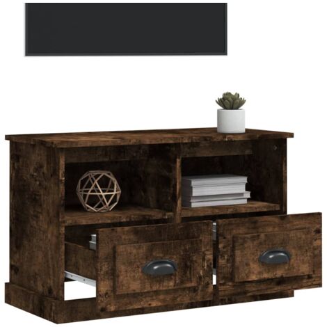 TV-Schrank Räuchereiche 80x35x50 cm Holzwerkstoff - TV Schrank ...