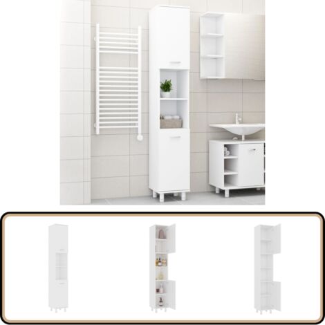 Badezimmerschrank Bambus Badezimmer Schrank Weiß Mit 4 Schubladen