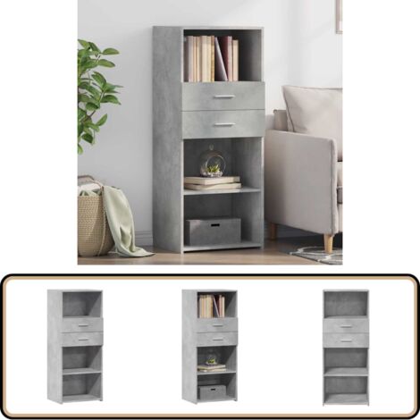 Highboard Betongrau 50x42,5x124 cm Holzwerkstoff - Sideboard - Hochboard - Wohnzimmermöbel - Wohnwand - Regal (1/5)