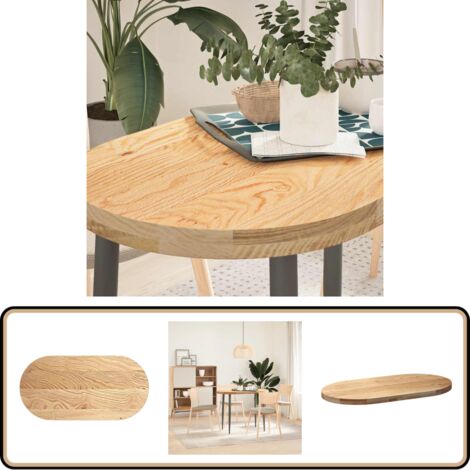 VidaXL Tischplatte Aus Massivholz Eiche Oval 240x10 Produktbild-Vorschau 4