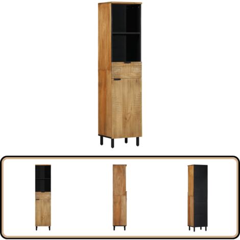 Badezimmerschrank Braun 38 x 33 x 160 cm Massivholz Mango
