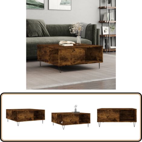 Couchtisch Räuchereiche 80x80x36,5 cm Holzwerkstoff - Couchtisch ...
