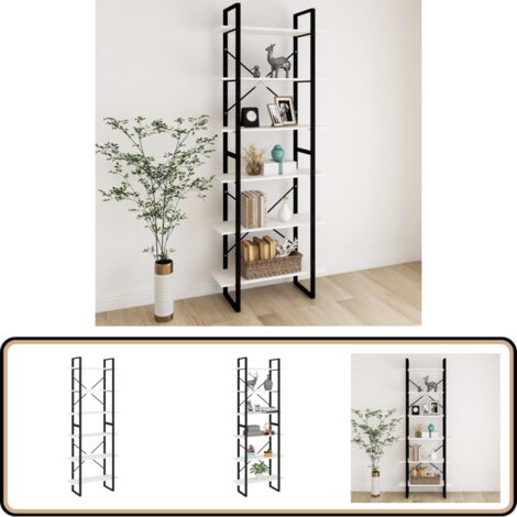 Standregal Hoch Weiß 80x30x210 cm Massivholz Kiefer - Standregal - Bücherregal - Massivholzmöbel - Wohnraumgestaltung - Industrial Style (1/5)