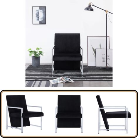 Atmosphera Sessel Solaro Aus Samt – Schwarz, Plissiert, Maße 75x70x78 Cm | Mit Eisenfüßen