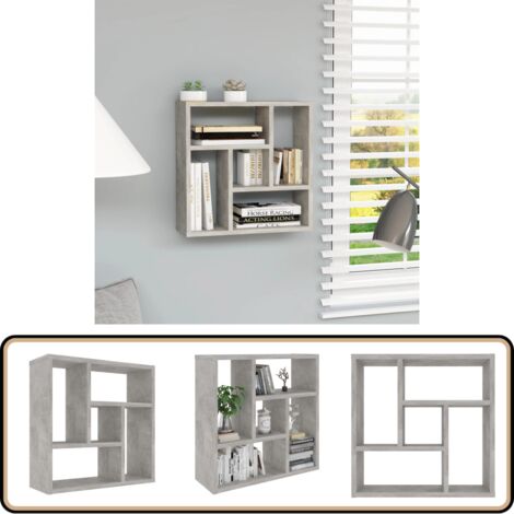 Wandregal Set 3-teilig Betongrau | 40/35/30cm Holzwerkstoff | Modernes Design Für Wohnzimmer & Küche