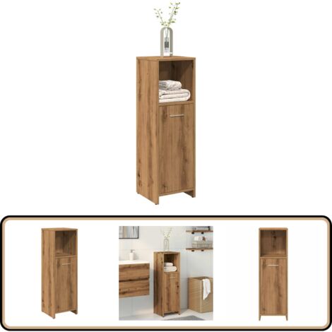 VidaXL Badschrank Artisan-Eiche 30x30x95cm - Badezimmerschrank Mit 3 Fächern