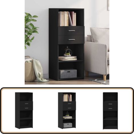 Highboard Schwarz 50x42,5x124 cm Holzwerkstoff - Schreibtisch - Wohnzimmer Dekoration - Regal - Aufbewahrungsschrank - Hochbord (1/5)