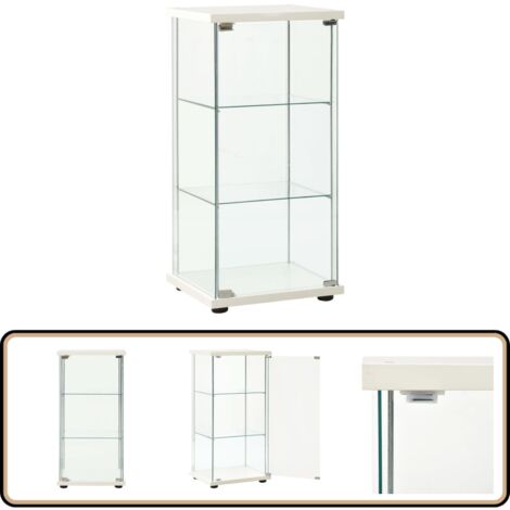 Vitrine Hartglas Weiß - Vitrine - Glasvitrine - Aufbewahrungsraum - Regal - Wohnzimmerschrank (1/5)
