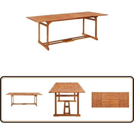 VidaXL Gartentisch Akazienholz 90x90cm - Esstisch Für Terrasse Mit Fischgräten-Design