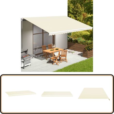 VidaXL Markisenbespannung 4x3,5 M In Creme – Sonnenschutz Für Terrasse & Garten