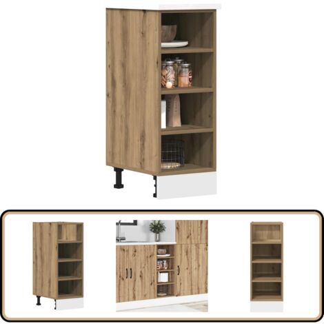 VidaXL Unterschrank Riga Artisan-Eiche 20x44,5x81,5 Cm – Robuster Küchenschrank Aus Holzwerkstoff Mit Viel Stauraum