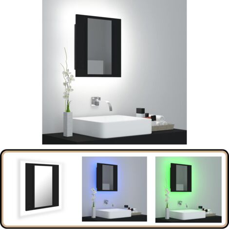 LED Bad Spiegelschrank Schwarz 40x12x45 Cm Acryl LED Spiegelschrank led-bad-spiegelschrank-schwarz-40x12x45-cm-acryl-led-spiegelschrank