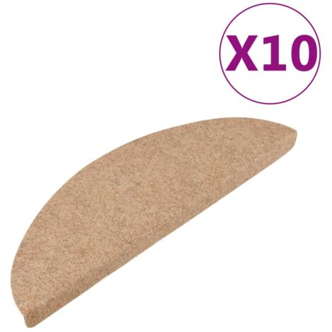 Stufenmatten Selbstklebend 10 Stk. Beige 65x22,5x3,5 cm - Teppiche Für Treppen - Treppenläufer - Treppenmatten - Beige - Nadelfilz