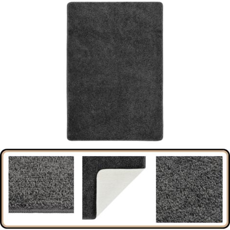 FALARK Teppich Wohnzimmer – Dunkelgrau, 1,8x2,9 M, Niedriger Flor, Waschbar, Mit Memory-Schaum & Rutschfester Unterseite