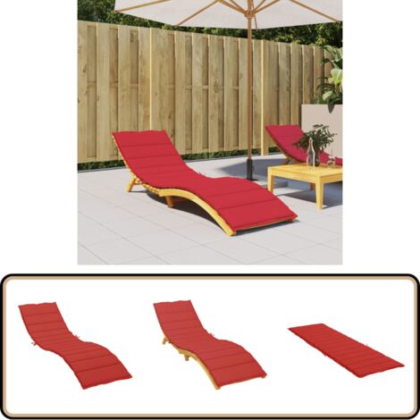 Sonnenliegen-Auflage Weinrot 200x50x3 Cm - Stoff Liegekissen