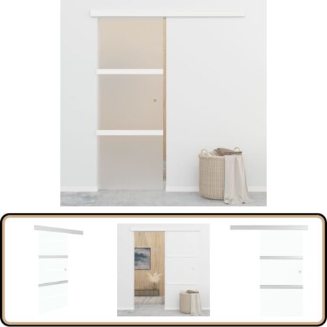 Schiebetür mit weichen Stoppern ESG Glas und Aluminium 76x205 cm - Glasschiebetür - Schiebetüre - Aluminiumtür - ESG-Glas - Wanddurchbruch (1/5)