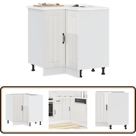 vidaXL Küchen-Eckunterschrank Lucca Hochglanz-Weiß Holzwerkstoff (1/5)