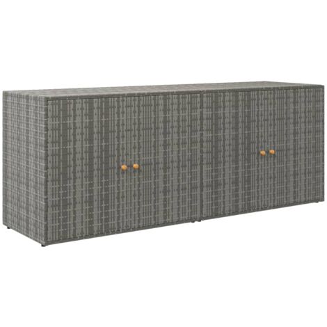 Gartenschrank Grau 198x55,5x80 cm Poly Rattan - Gartenschrank - Outdoor ...