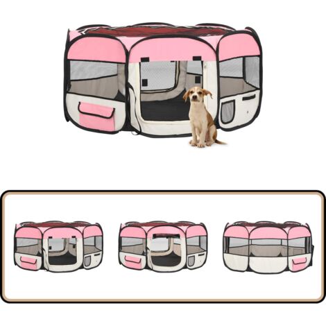 Box Pieghevole Per Cani VidaXL - 145x145x61 Cm, Con Borsa