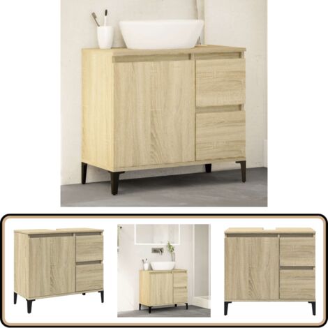 Badschrank Sonoma-Eiche 65x33x60 cm Holzwerkstoff