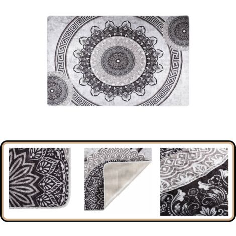 FMFUNCTEX Waschbarer Teppich - Modernes Abstraktes Design, Rutschfest, Niedriger Flor, Für Viele Räume