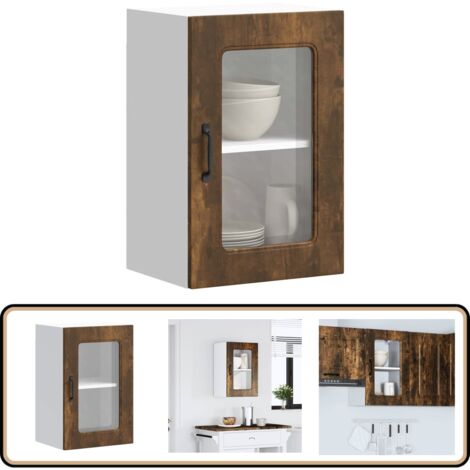 VidaXL Küchenhängeschrank Weiß Mit Glastüren - Wandschrank Mit Schubladen Für Mehr Stauraum