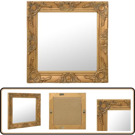 G-LEAF Barock Spiegel Gold - Antiker Wandspiegel Mit Bogenform 60x90cm | Vintage Deko Für Wohnzimmer & Flur