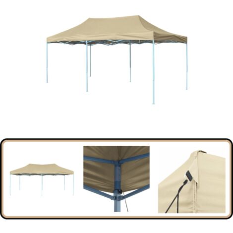 Faltzelt Pop-Up 3x6 m Cremewei - Faltzelt - Pop-up Zelt - Gartenzelt -  Partyzelt - Festivalzelt