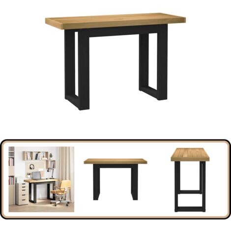 vidaXL Schreibtisch NOAIN U-Form-Beine 120x50x75 cm Massivholz Kiefer (1/5)