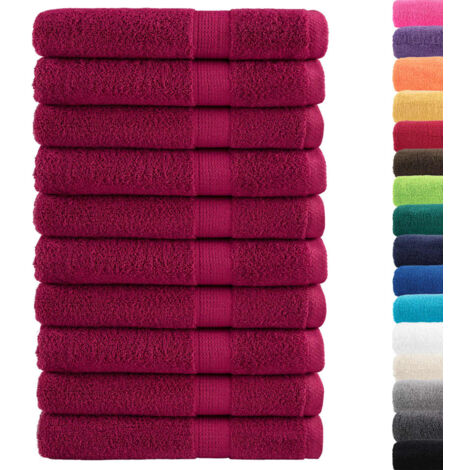 Frottee Handtuch Groß 6 Stück Premium Saunatücher 80x200cm - 500g/m² Frottee, 100% Baumwolle, Rot, Hotelqualität Frottee Handtuch 80x200cm 500g/m² Baumwolle 6er Set Sauna